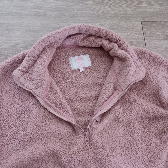 Member's Mark Women's Cozy Sherpa Pullover Size L Pink 1/4 Zip Pockets - Picture 5 of 13